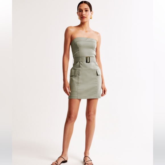 Abercrombie & Fitch Strapless Sage Green Dress - Picture 3 of 8